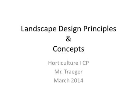powerpoint presentation landscape design