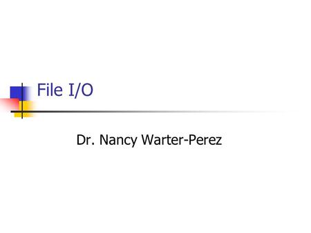 File I/O Dr. Nancy Warter-Perez. Introduction to Python – Part II2 Homework Submission Guidelines Submit your programs via