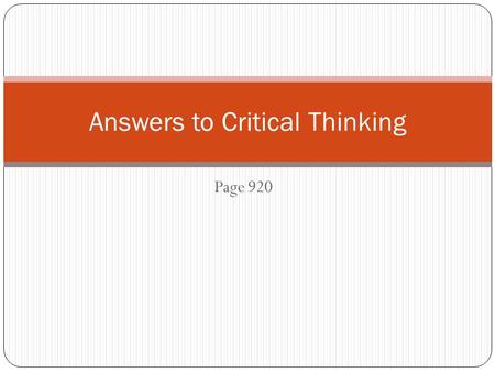 Answers to Critical Thinking