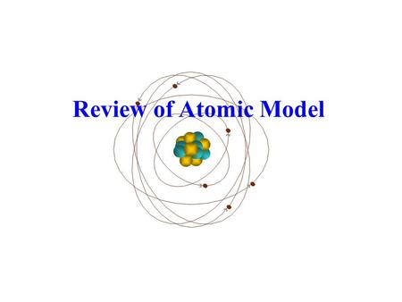 Review of Atomic Model. Elements are pure substances containing one type of atom – found on the Periodic Table. The atom is the smallest part that retains.