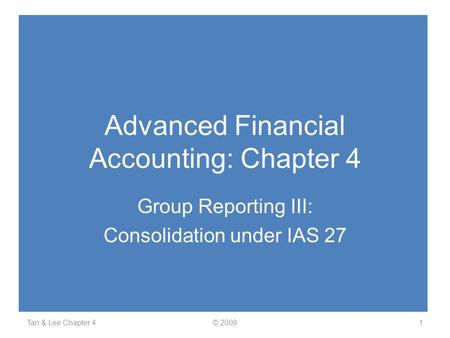 Advanced Financial Accounting: Chapter 4