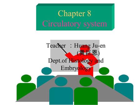 Chapter 8 Circulatory system Teacher ： Huang Ju-en ( 黄巨恩 ) Dept.of Histology and Embryology.