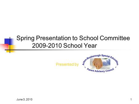 June 3, 20101 Spring Presentation to School Committee 2009-2010 School Year Presented by.