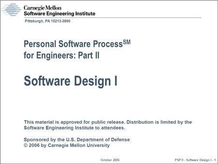 Personal Software ProcessSM