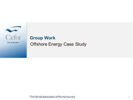 Group Work Offshore Energy Case Study The Nordic Association of Marine Insurers 1.