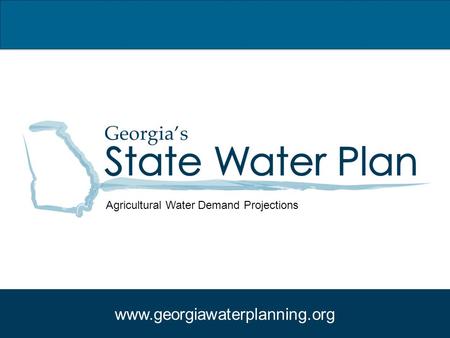 Www.georgiawaterplanning.org Agricultural Water Demand Projections.