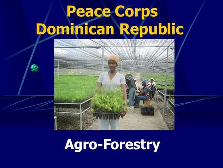 Peace Corps Dominican Republic Agro-Forestry. How was the Project Developed ? FACTORS (Why) The issue of natural resource conservation, reforestation,