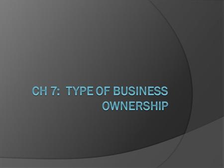 powerpoint presentation forms of business ownership