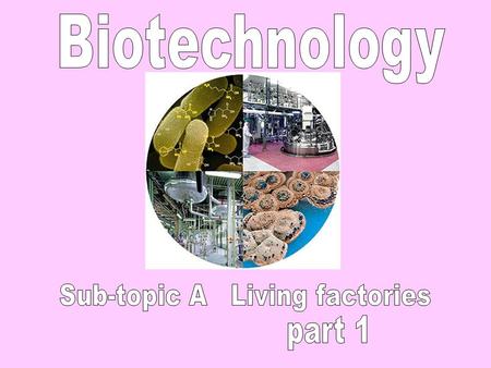 Sub-topic A Living factories