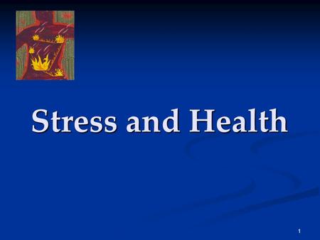 1 Stress and Health. 2 Health Psychology Health psychology is a field of psychology that contributes to behavioral medicine. The field studies stress-related.