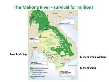 The Mekong River - survival for millions Lake Tonle Sap Mekong Delta Mekong Delta Wetland.