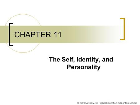 The Self, Identity, and Personality