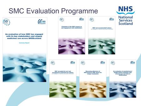 SMC Evaluation Programme. Overview Context Evaluation Programme –Stakeholders –SMC advice Conclusions.