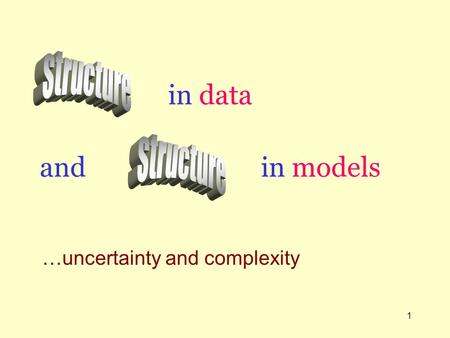 1 in data …uncertainty and complexity in models and.