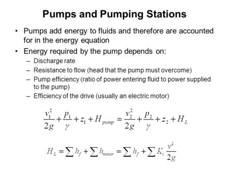 Pumps and Pumping Stations