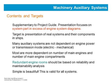 Machinery Auxiliary Systems
