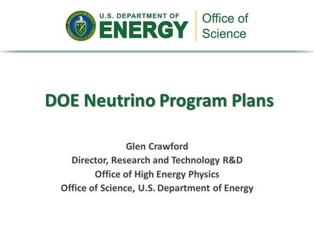 DOE Neutrino Program Plans