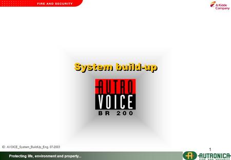 Protecting life, environment and property... 1 System build-up ID: AVOICE_System_BuildUp_Eng, 07-2003.