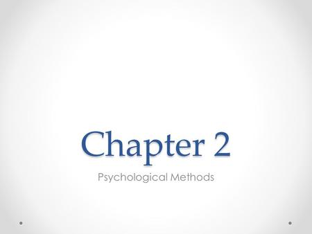 Psychological Methods
