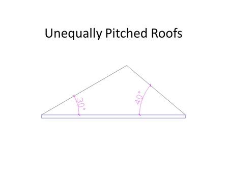 Unequally Pitched Roofs
