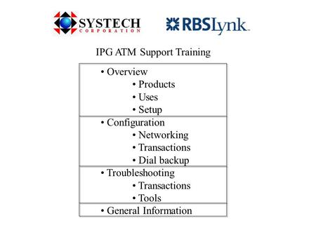 IPG ATM Support Training
