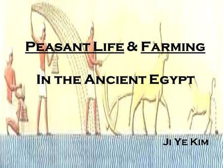 Peasant Life & Farming In the Ancient Egypt Ji Ye Kim.