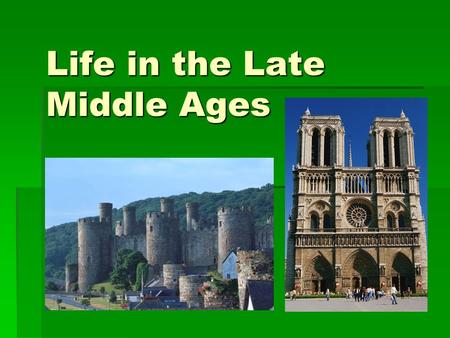 Life in the Late Middle Ages. Height of Medieval Civilization  By the beginning of the 14 th century, European society had reached stability and prosperity.