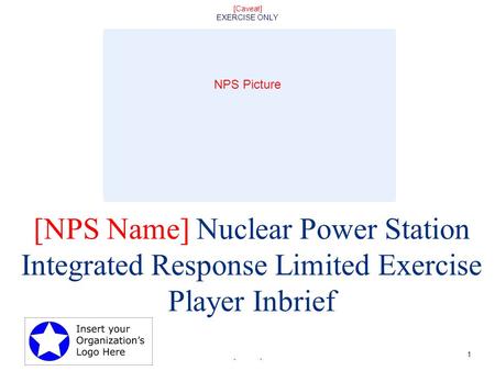 EXERCISE ONLY [Caveat] EXERCISE ONLY [NPS Name] Nuclear Power Station Integrated Response Limited Exercise Player Inbrief 1 NPS Picture.
