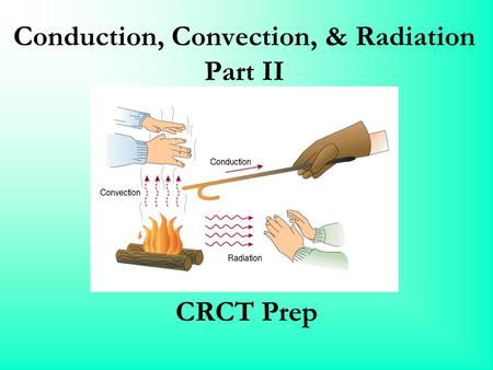 Conduction, Convection, & Radiation Part II CRCT Prep.