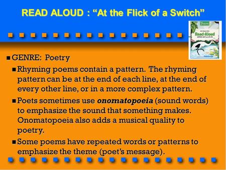 READ ALOUD : “At the Flick of a Switch”