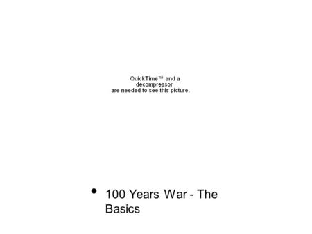 100 Years War - The Basics.