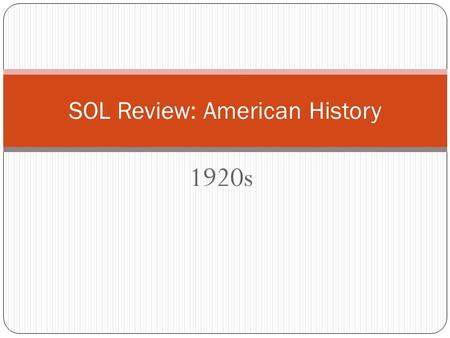 SOL Review: American History
