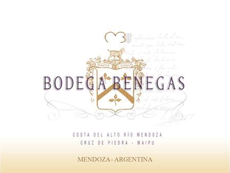 MENDOZA - ARGENTINA. Bodega Benegas is the result of Federico Benegas Lynch effort and passion. He was born and grew up in “El Trapiche” winery founded.