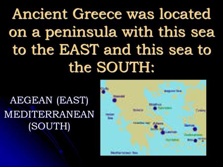 AEGEAN (EAST) MEDITERRANEAN (SOUTH)