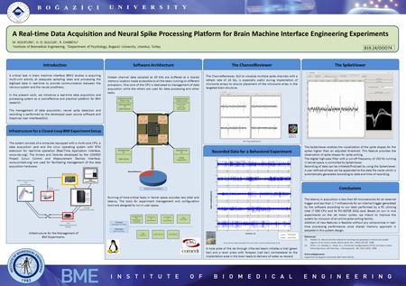 A Real-time Data Acquisition and Neural Spike Processing Platform for Brain Machine Interface Engineering Experiments M. KOCATURK 1, H. O. GULCUR 1, R.