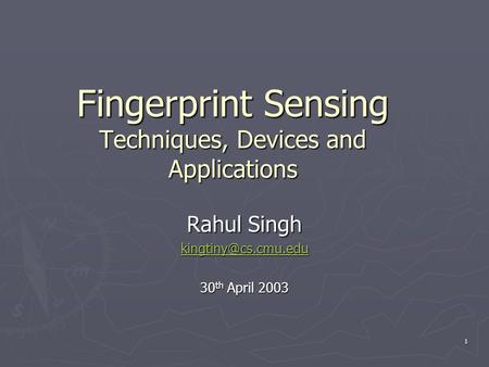 Fingerprint Sensing Techniques, Devices and Applications