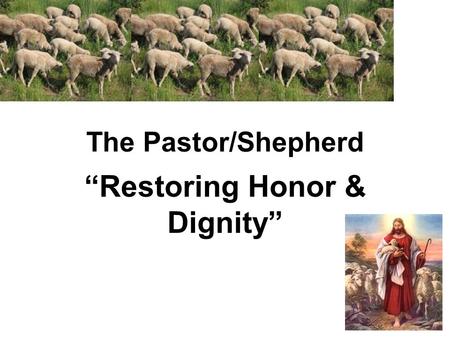 The Pastor/Shepherd “Restoring Honor & Dignity”. The Five Fold Ministry The Five Fold Ministry Ephes. 4:11 (KJV) And he gave some, apostles; and some,