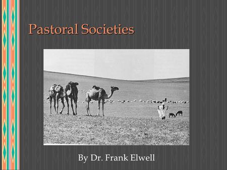 Pastoral Societies By Dr. Frank Elwell.
