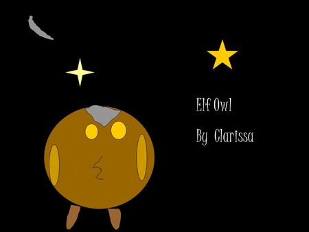 Elf Owl By Clarissa. Description Coloring: Size: Physical Characteristics: Source # 4 A Elf owl has a yellow to olive colored bill and a gray, brown body.