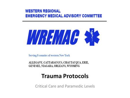 Critical Care and Paramedic Levels