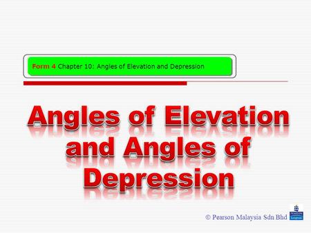 powerpoint presentation on angle of elevation and depression