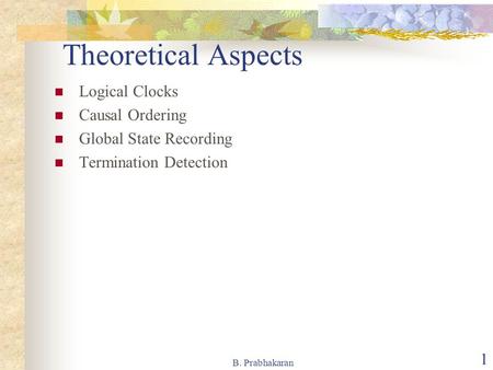Theoretical Aspects Logical Clocks Causal Ordering