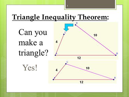 Triangle Inequality Theorem: