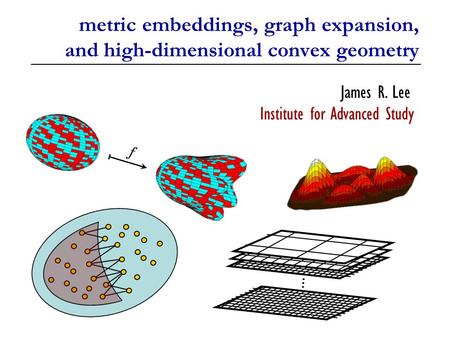 Metric embeddings, graph expansion, and high-dimensional convex geometry James R. Lee Institute for Advanced Study.