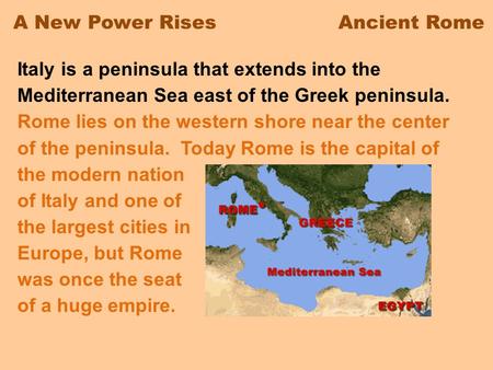 A New Power Rises Ancient Rome