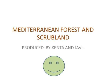 MEDITERRANEAN FOREST AND SCRUBLAND PRODUCED BY KENTA AND JAVI.