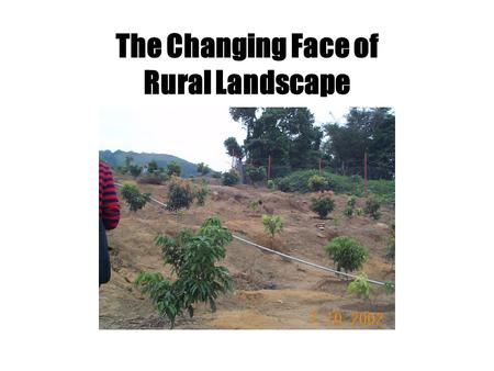 The Changing Face of Rural Landscape Introduction Area of farmland = people involved in agriculture decrease = People now involved in agriculture: facing.