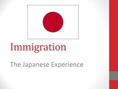 Immigration The Japanese Experience. Where is Japan?