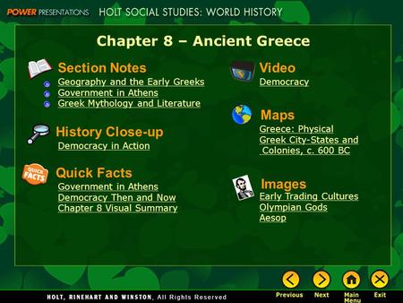 Chapter 8 – Ancient Greece
