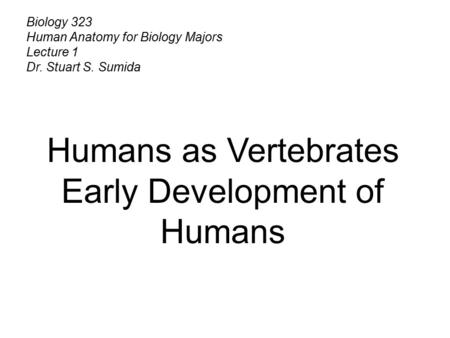 Early Development of Humans